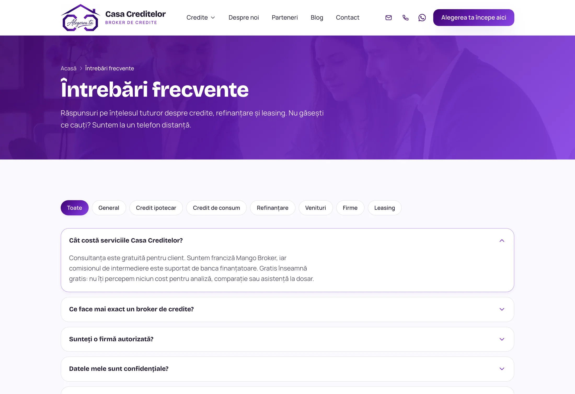 Casa Creditelor, întrebări frecvente