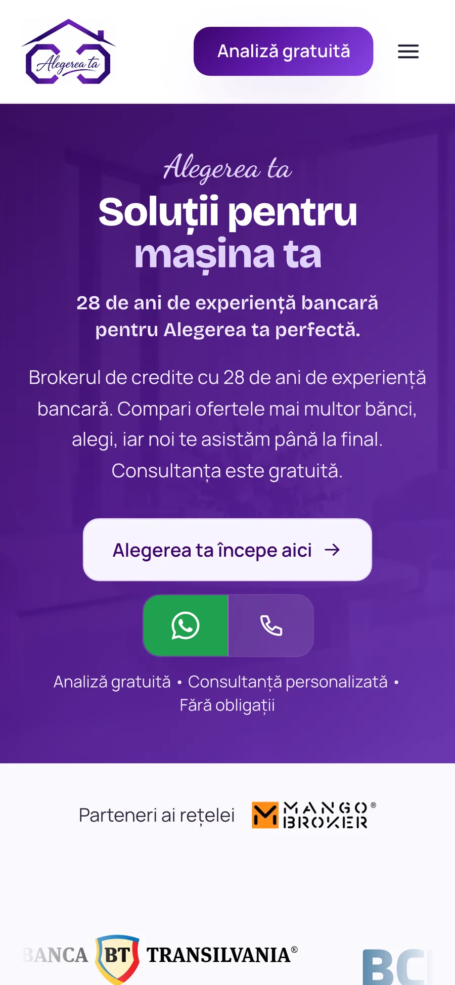 Casa Creditelor, homepage pe mobil