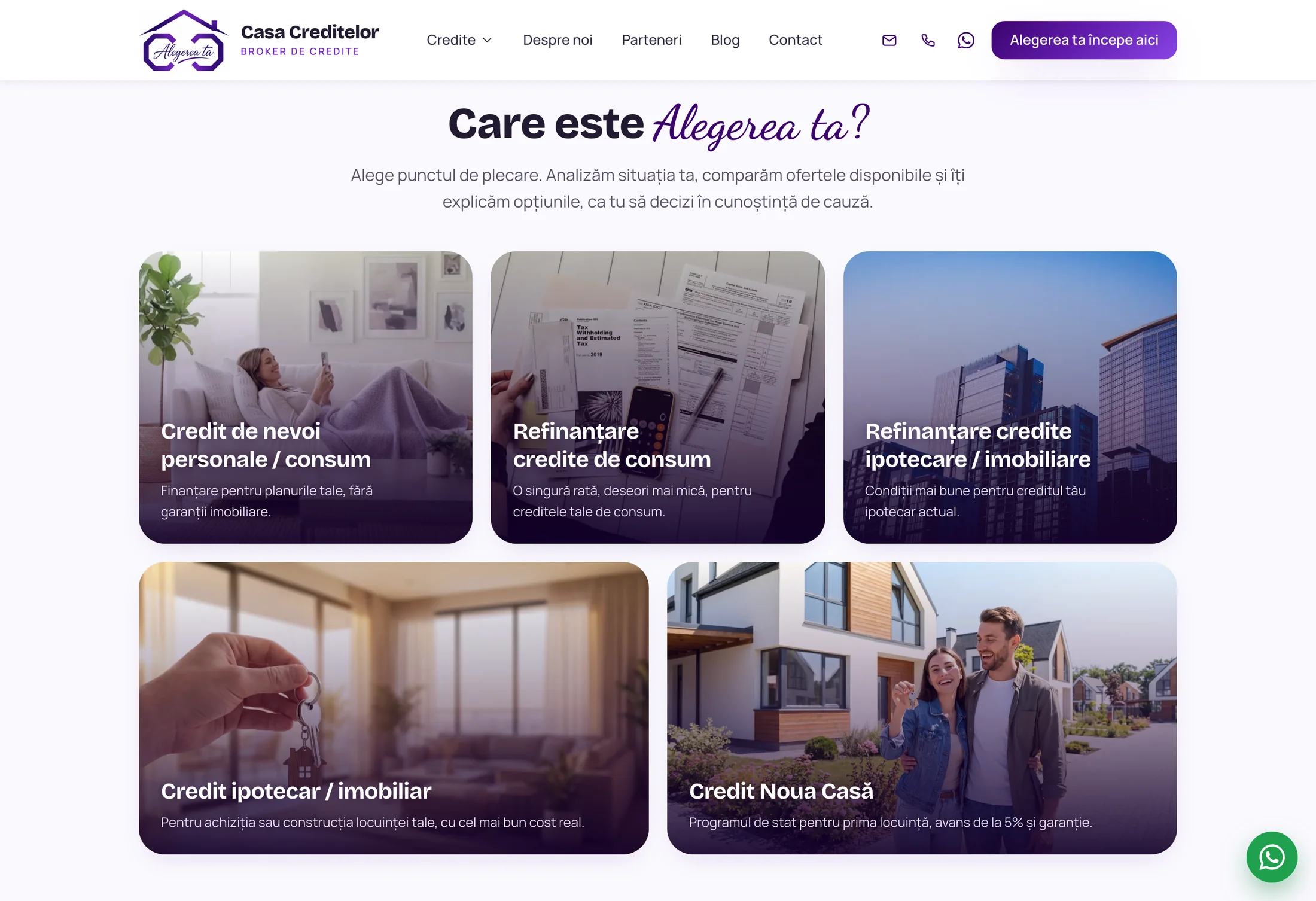 Casa Creditelor, tipurile de credite
