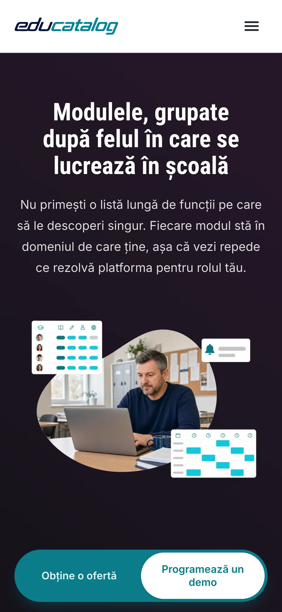 EduCatalog, funcționalități pe mobil