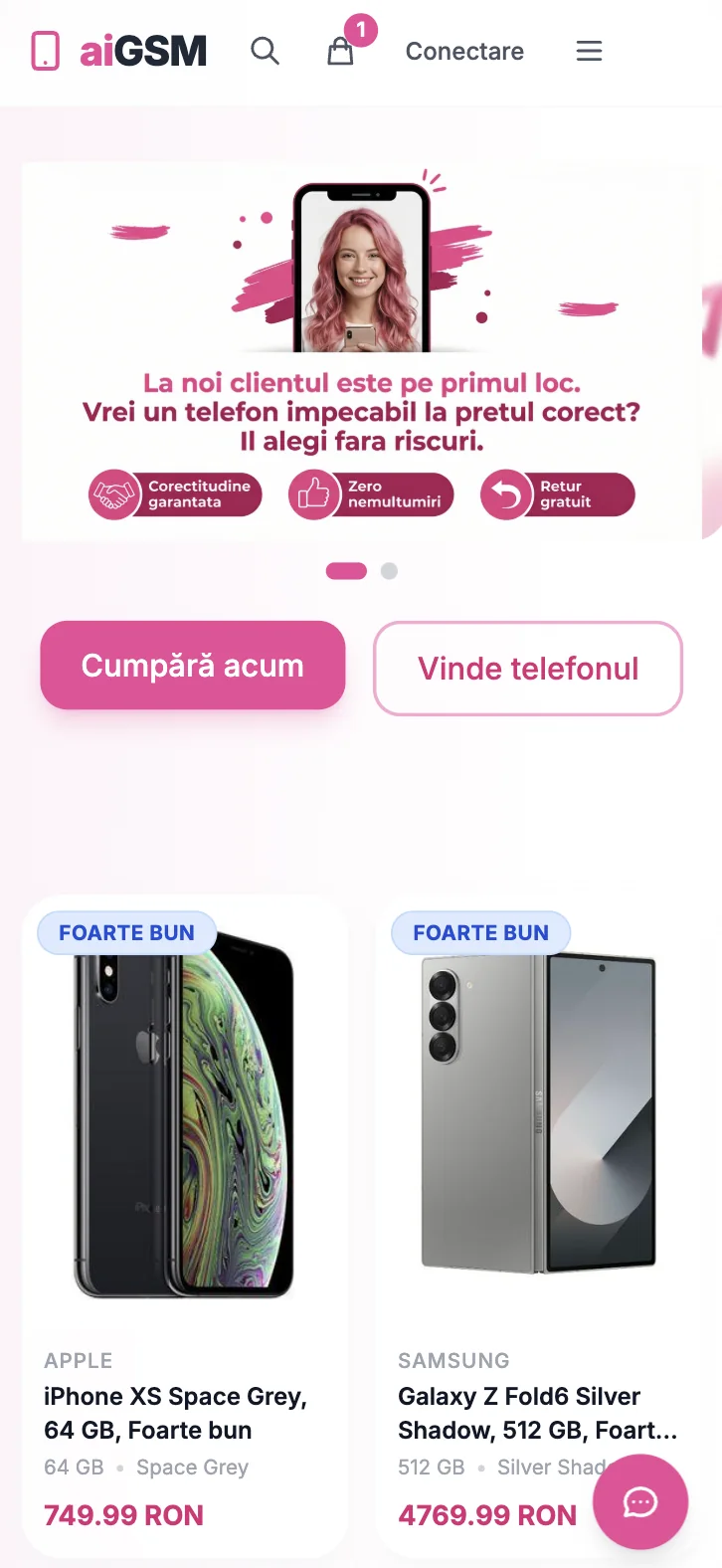 AIGSM — homepage versiune mobilă
