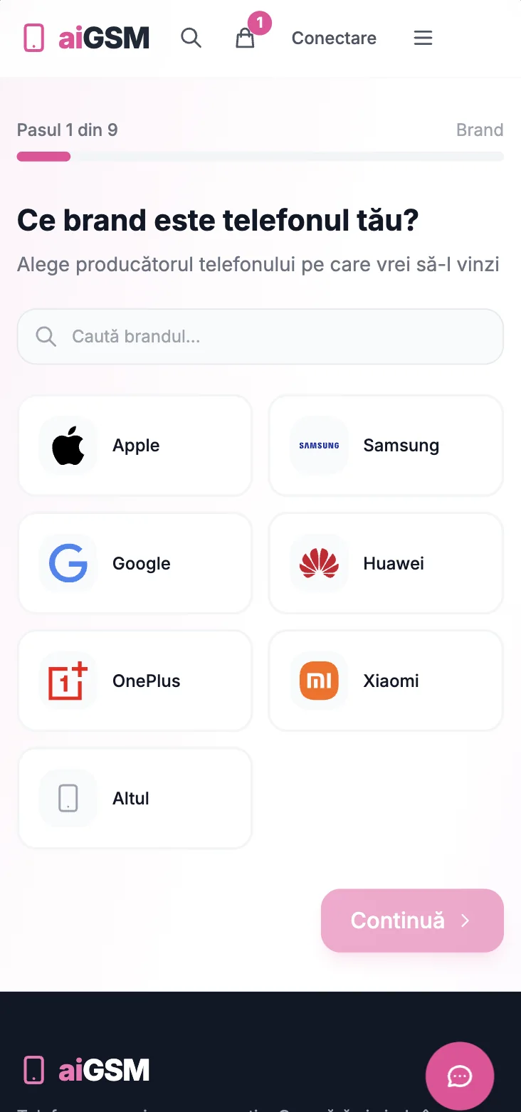 AIGSM — flux vinde telefonul pe mobil
