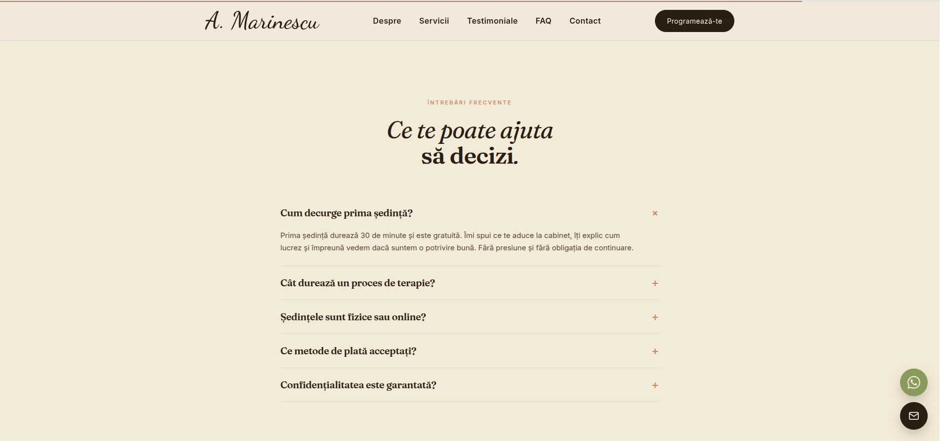 Testimoniale, articole și întrebări frecvente