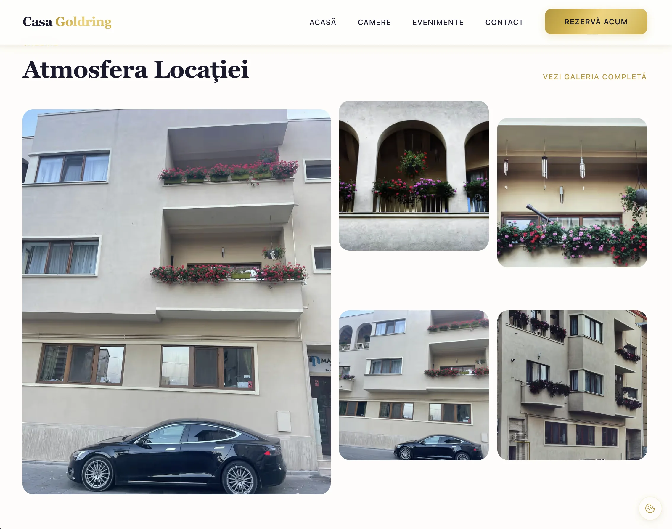 Homepage Casa Goldring cu secțiuni de prezentare, Catedrala, clădirea și apartamentele