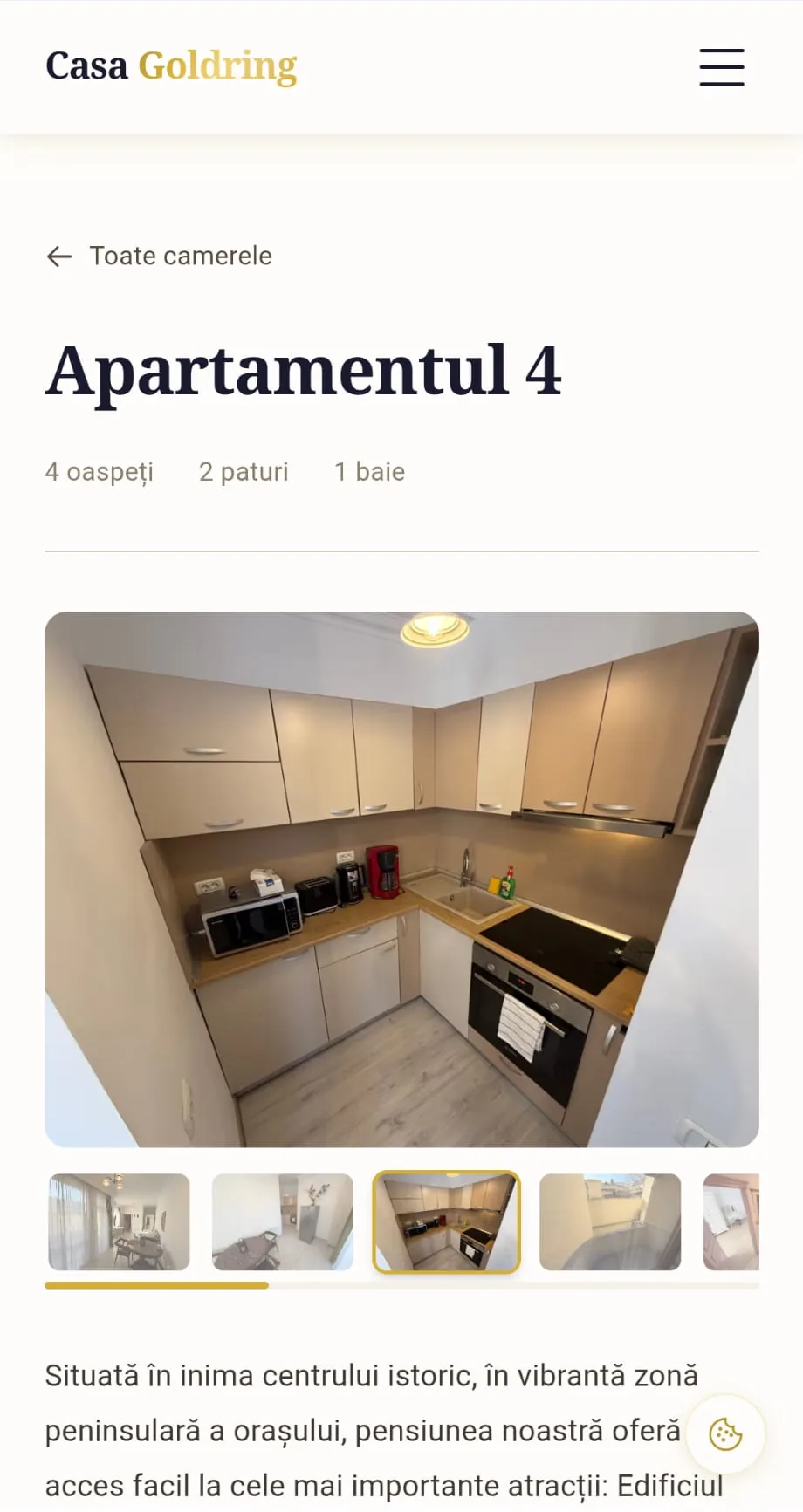 Casa Goldring — pagina apartament cu galerie pe mobil