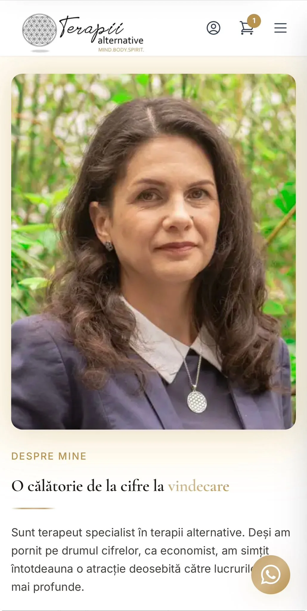 Mihaela Elvira — homepage versiune mobilă