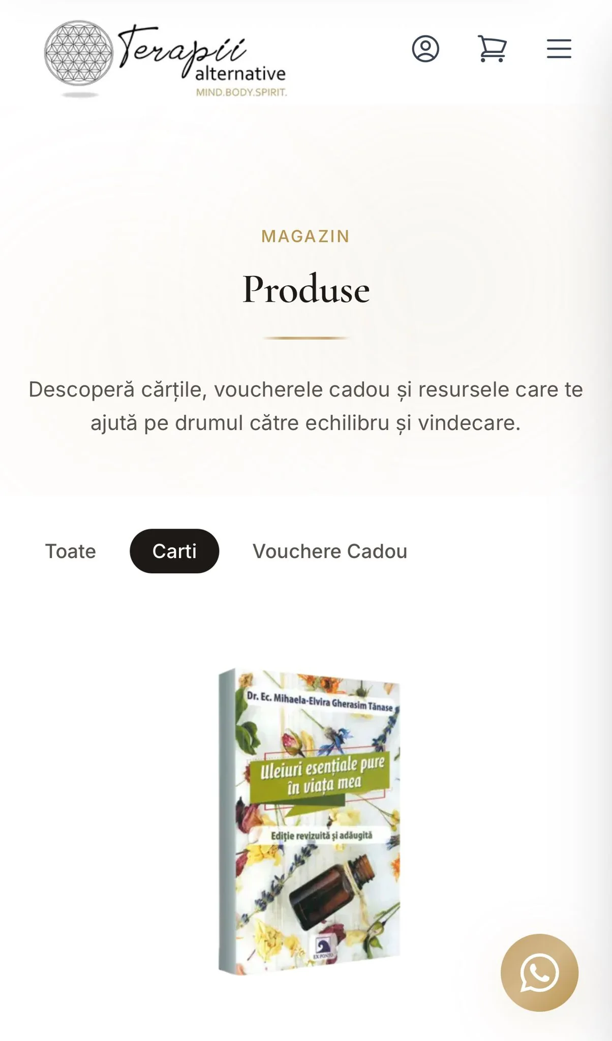 Mihaela Elvira — pagina produse pe mobil